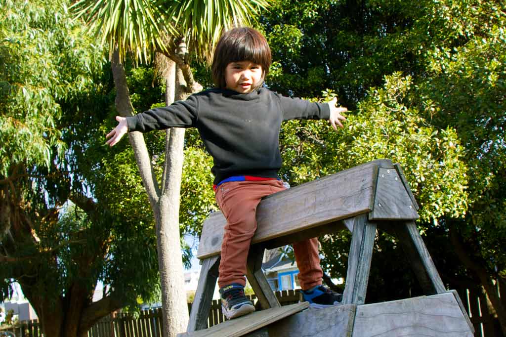 Child on a wooden horse